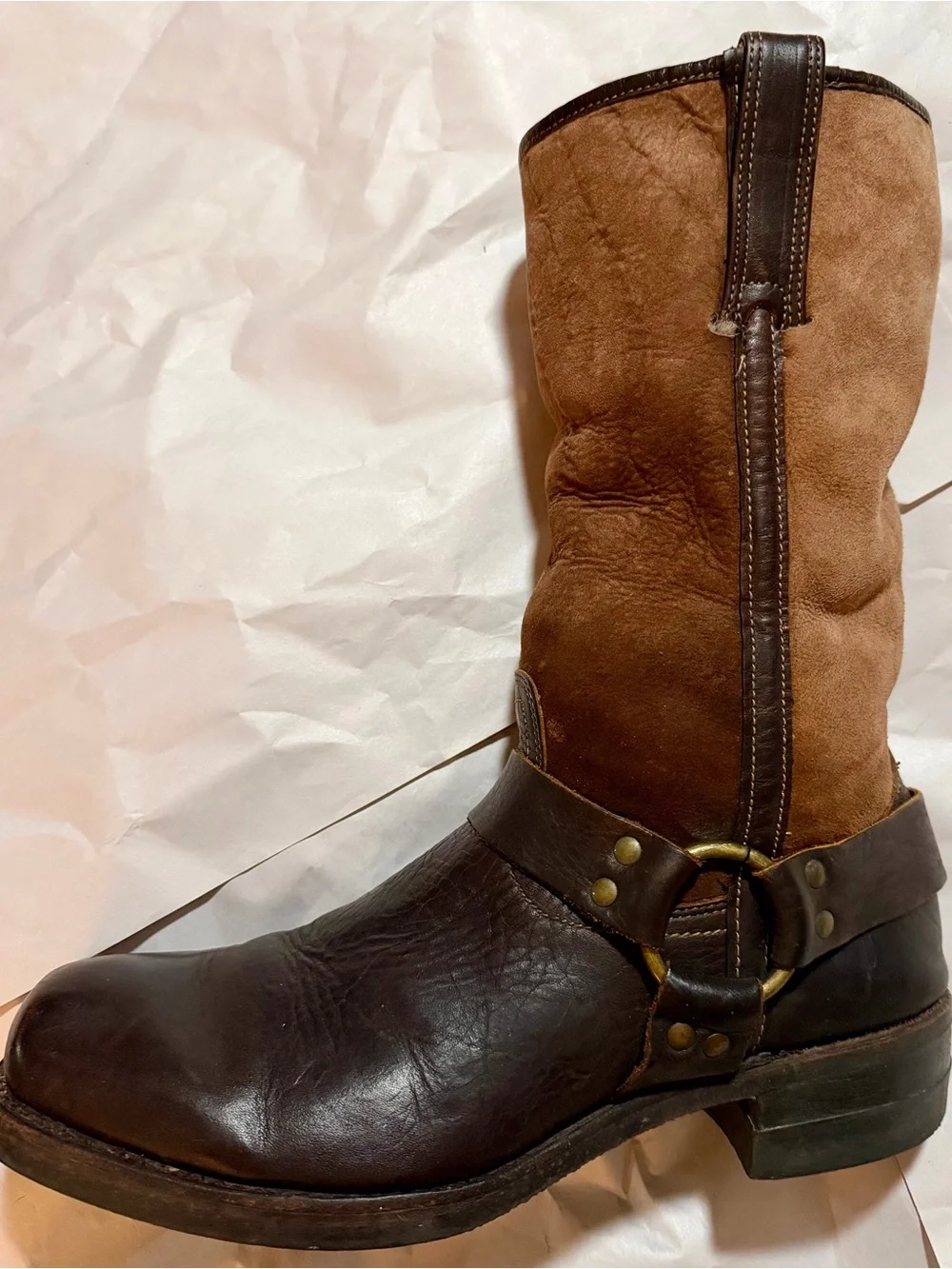 Frye Men’s Mixed Media Shearling Harness 12R